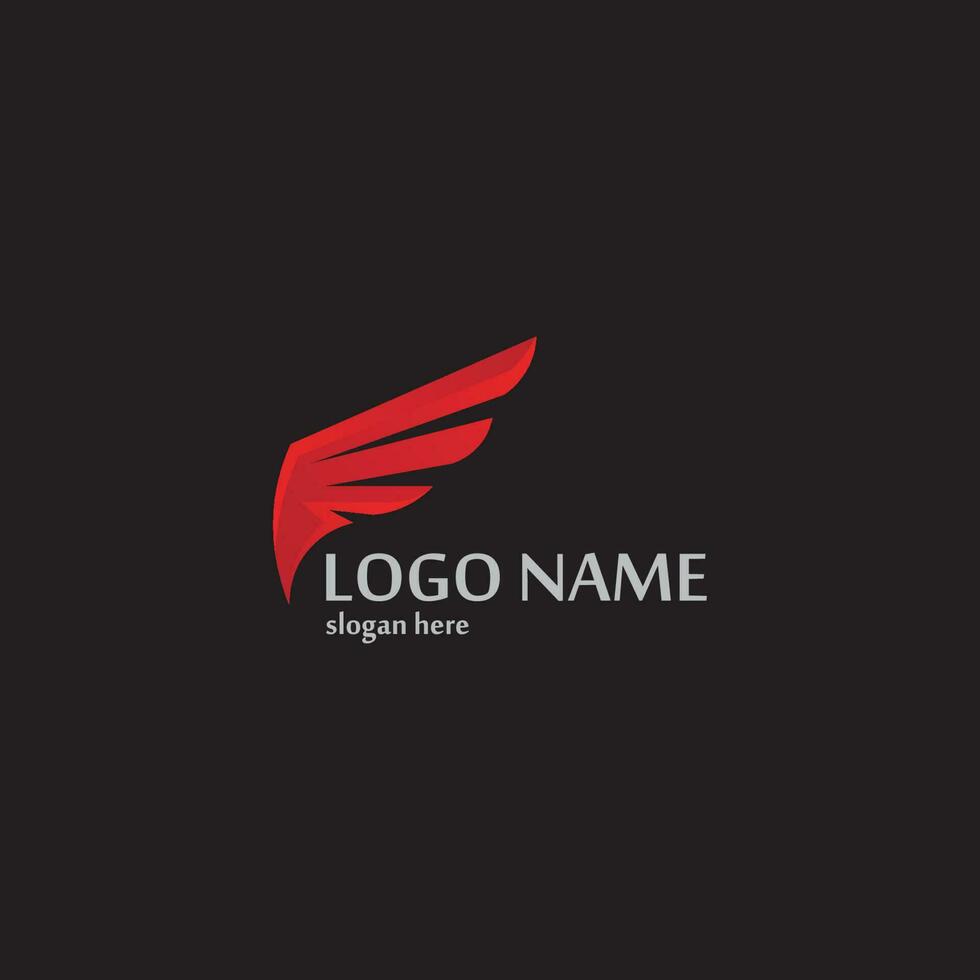 Wings logo Business and design animal wings Vector fast bird symbol icon fly