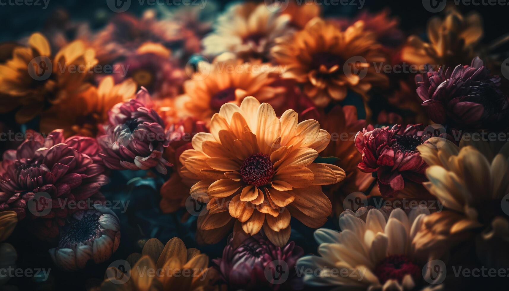 un multi de colores dalia belleza en naturaleza variación generado por ai foto