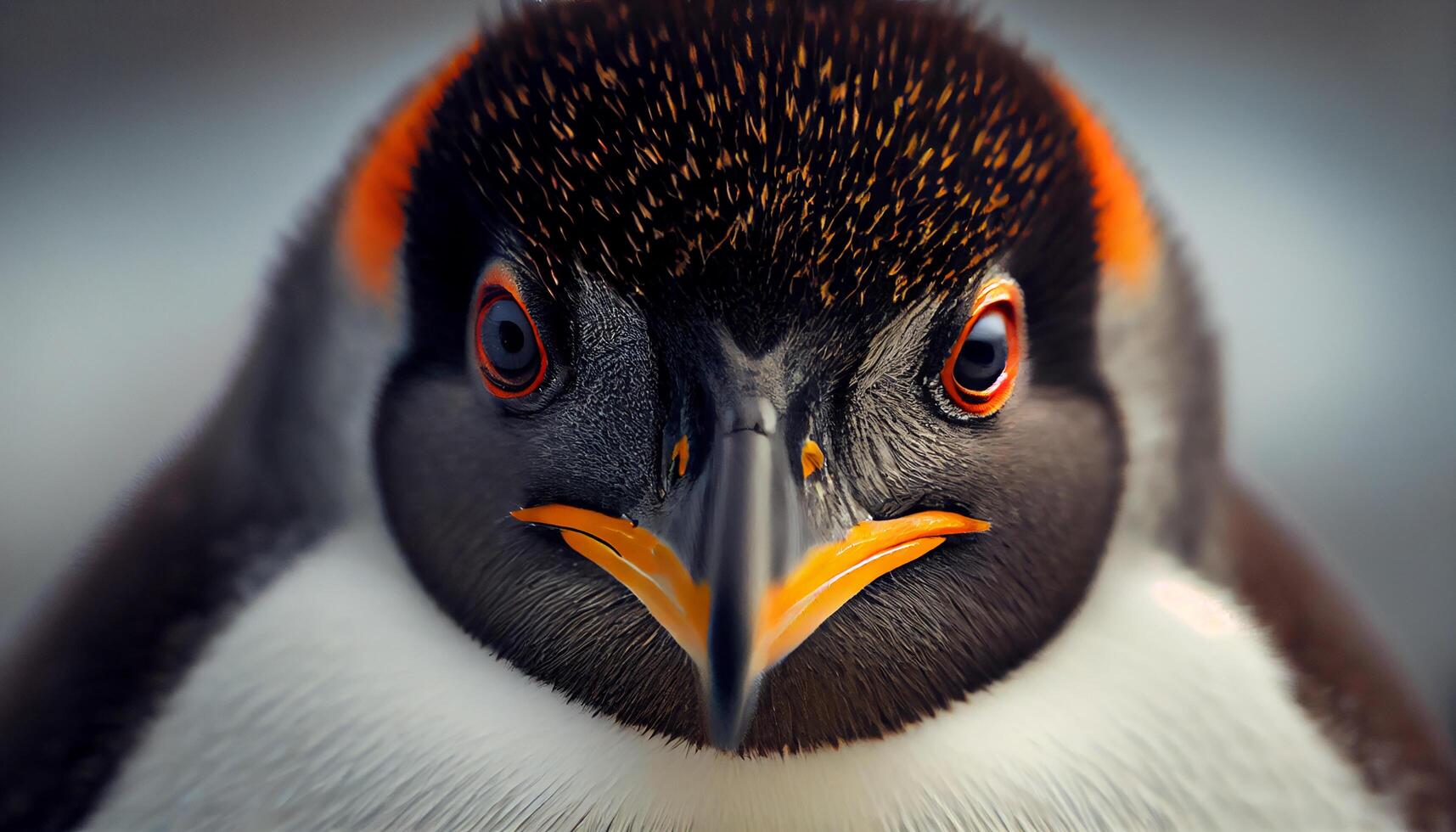 Animal head beak and feather in sharp focus generated by AI photo