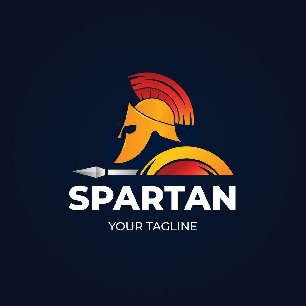 gradient spartan helmet logo template vector