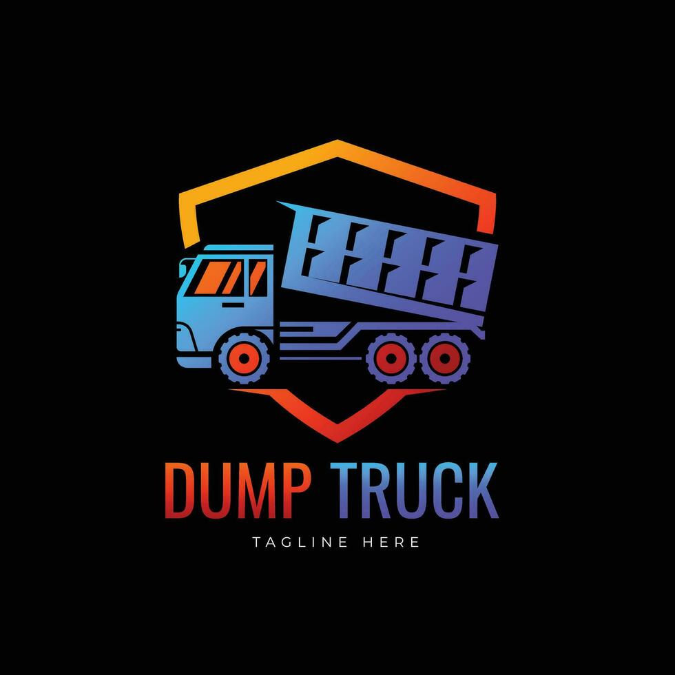 dump truck logistics logo template vector