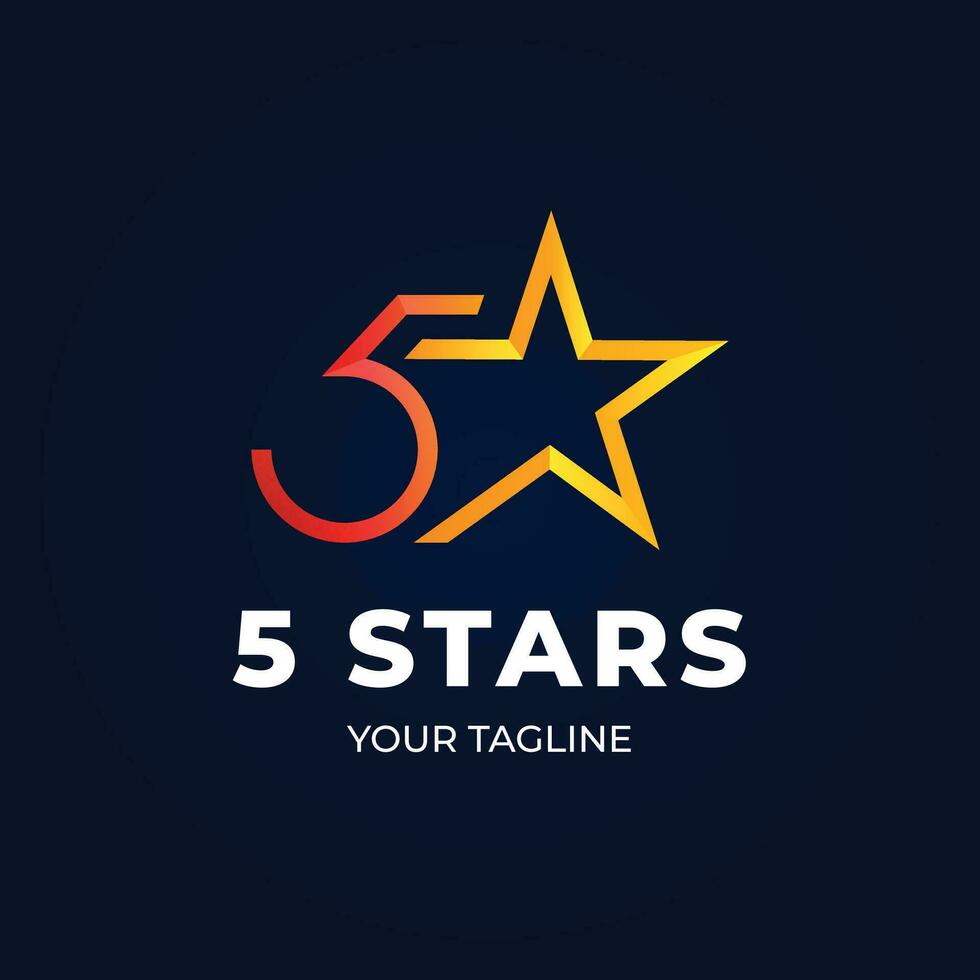 gradient 5 star logo template vector