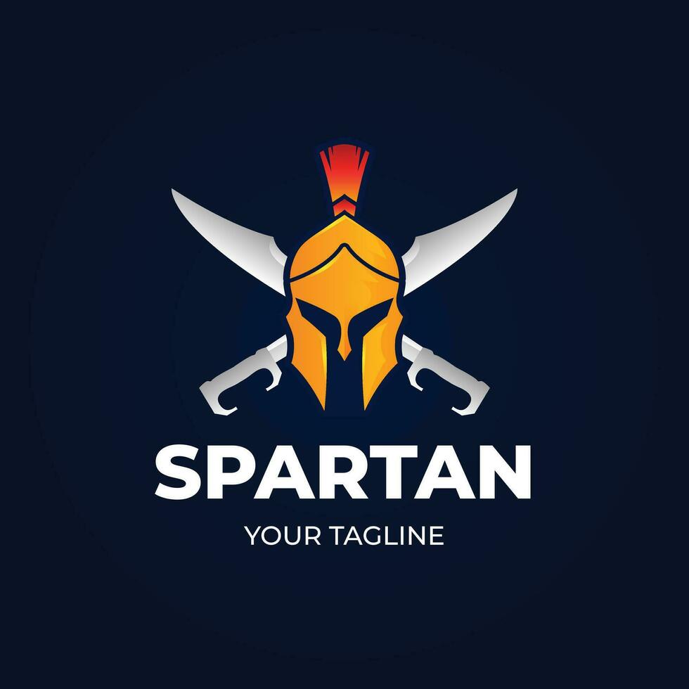 gradient spartan helmet logo template vector