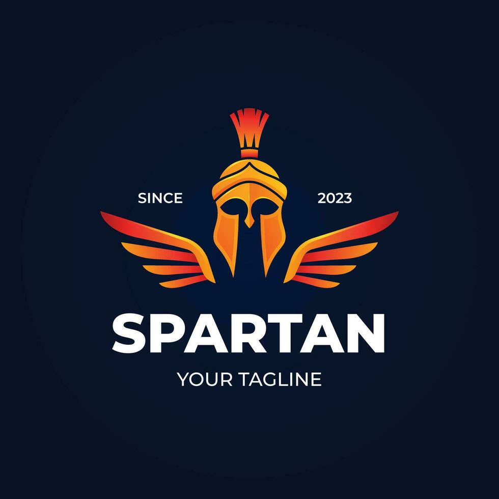 gradient spartan helmet logo template vector