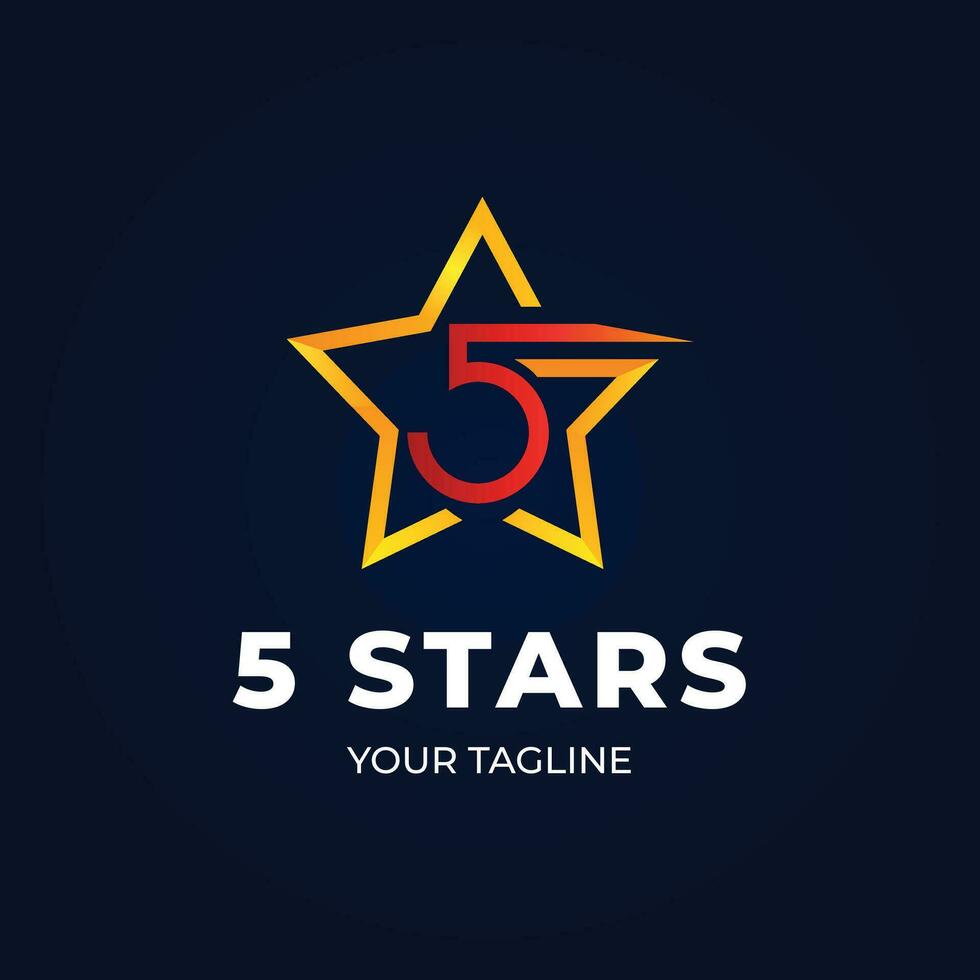 gradient 5 star logo template vector