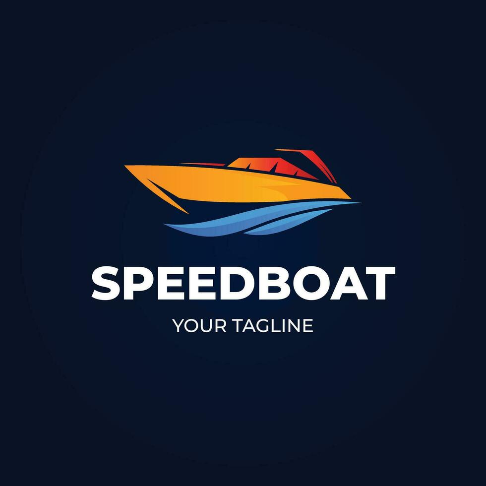 Gradient sailboat, speed boat, shipment boat template design vector