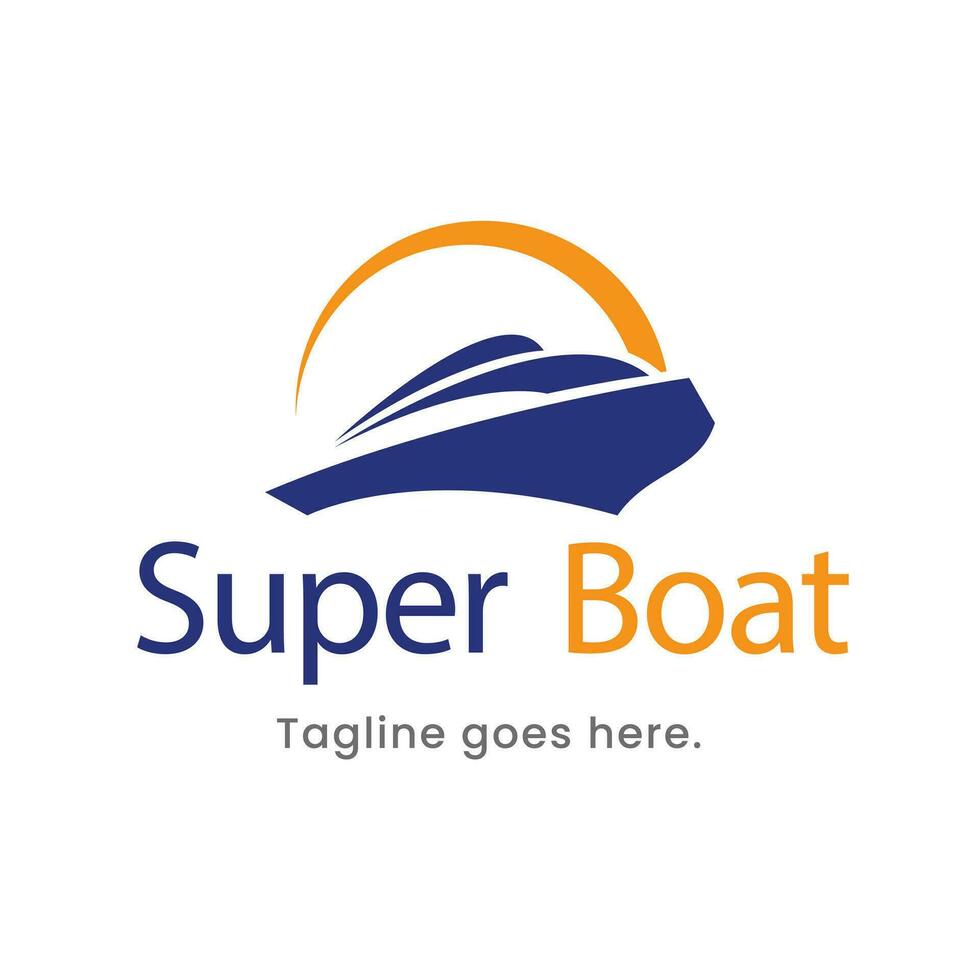 Gradient sailboat, speed boat, shipment boat template design vector