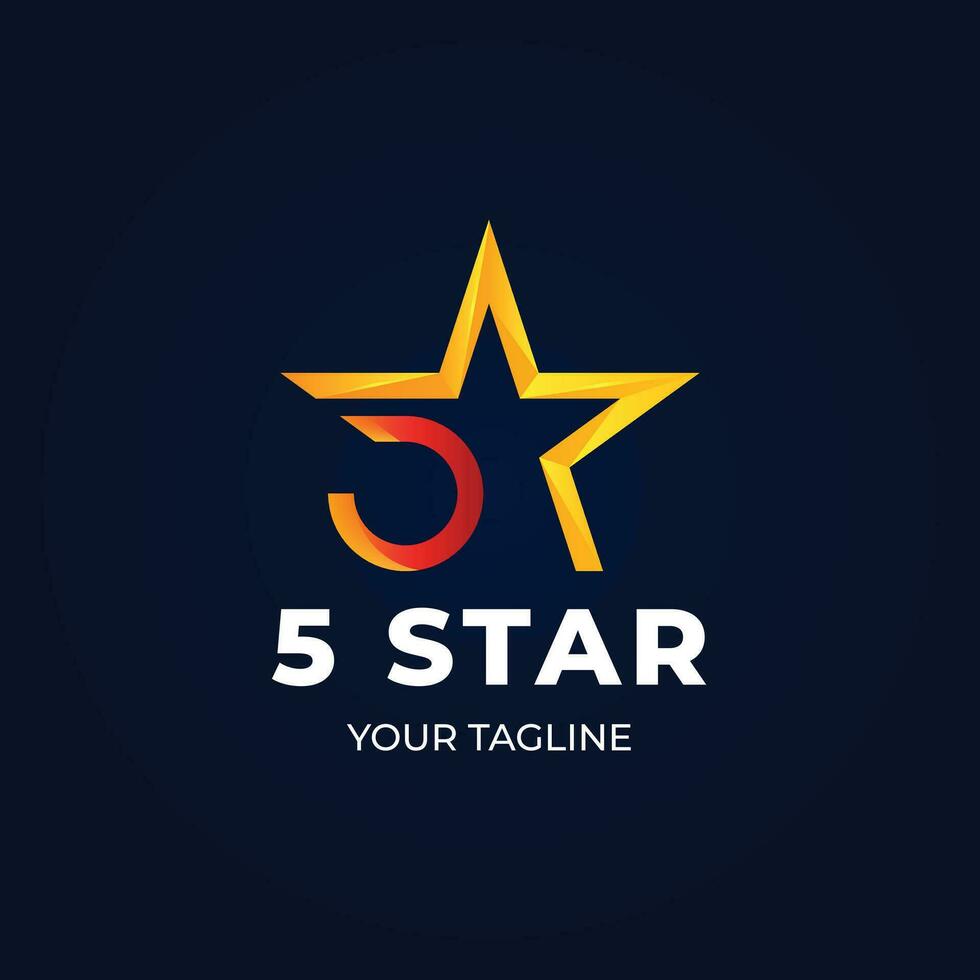 gradient 5 star logo template vector