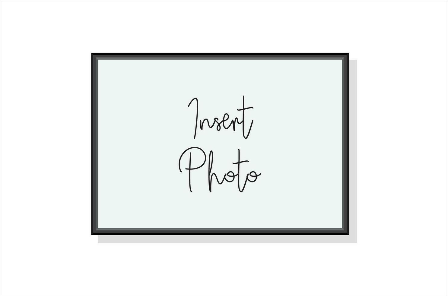 Black and white horizontal picture frame mockup vector file