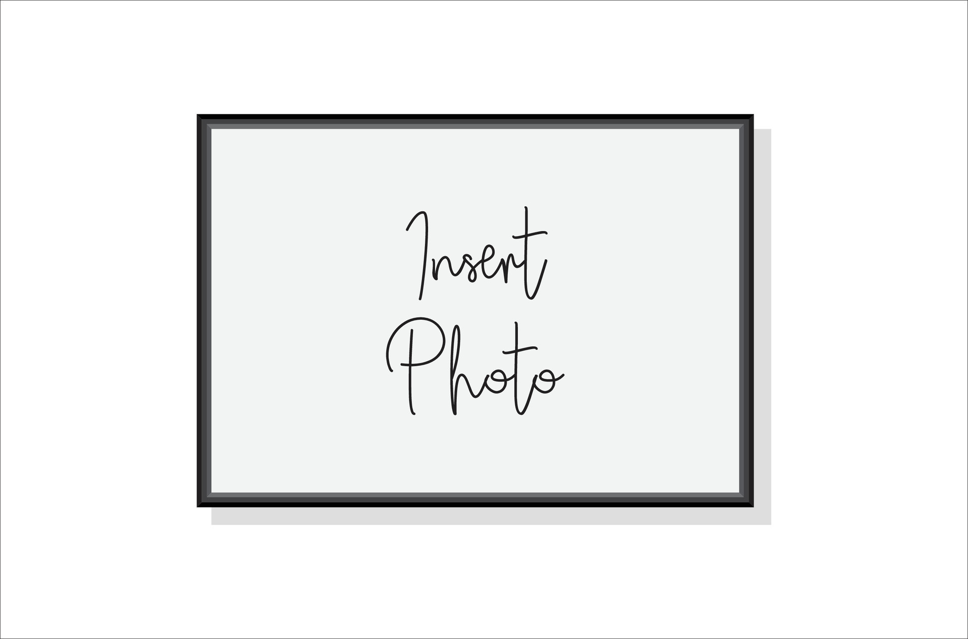 Black and white horizontal picture frame mockup vector file 24739667