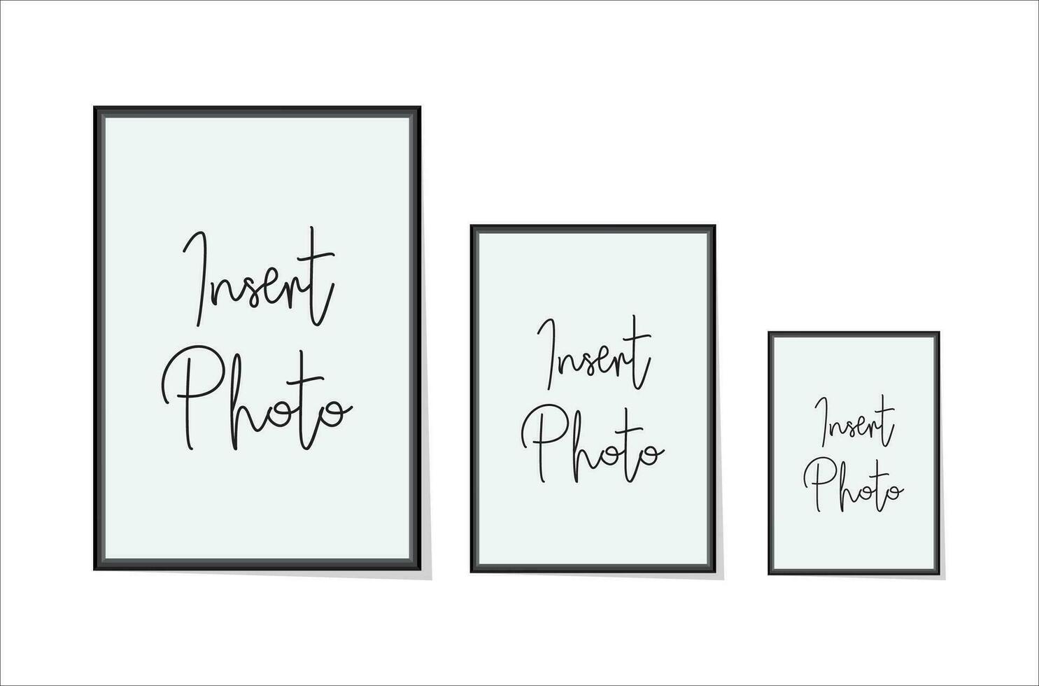 Picture or photo poster black and white frame  mockup vector