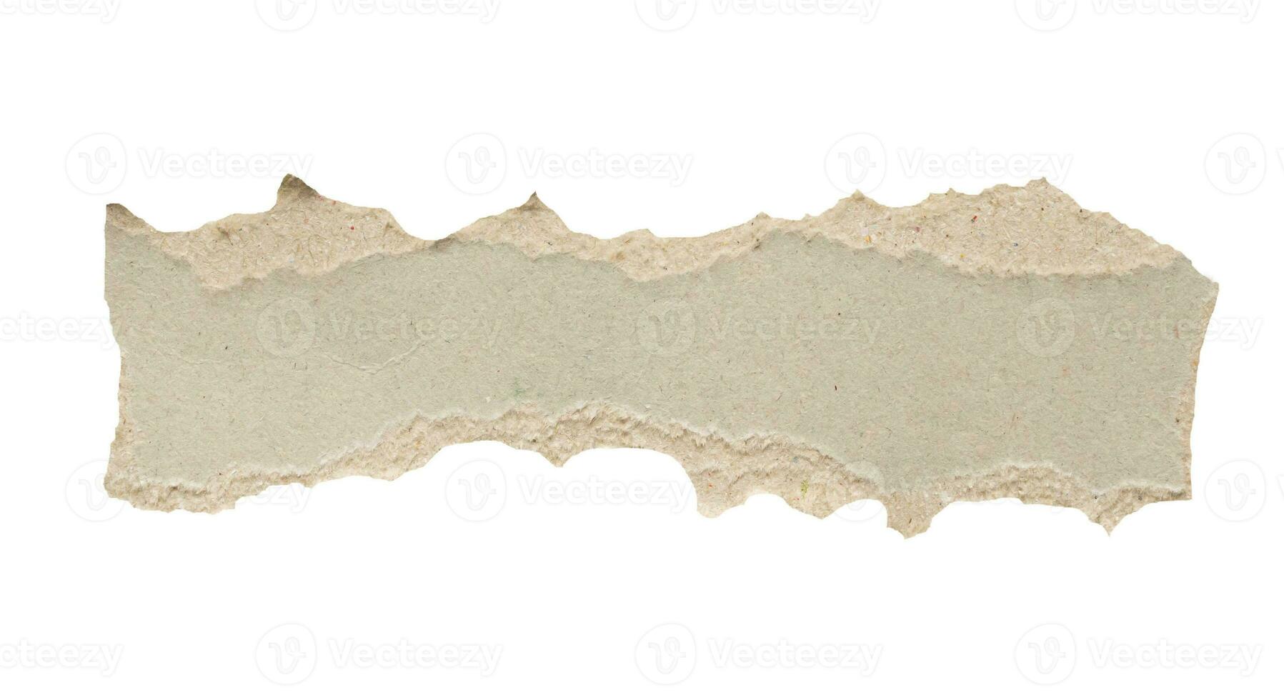 piece of gray paper tear isolated on white background photo