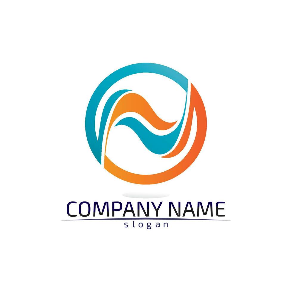 Waves beach logo and symbols template icons app vector