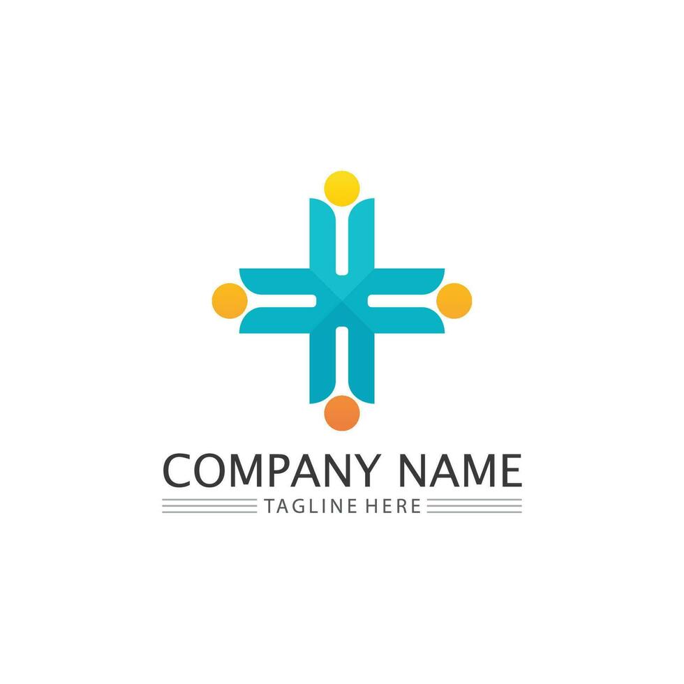 People logo, Team, Succes people work, Group and Community, Group Company and Business logo vector and design Care, Family icon Succes logo