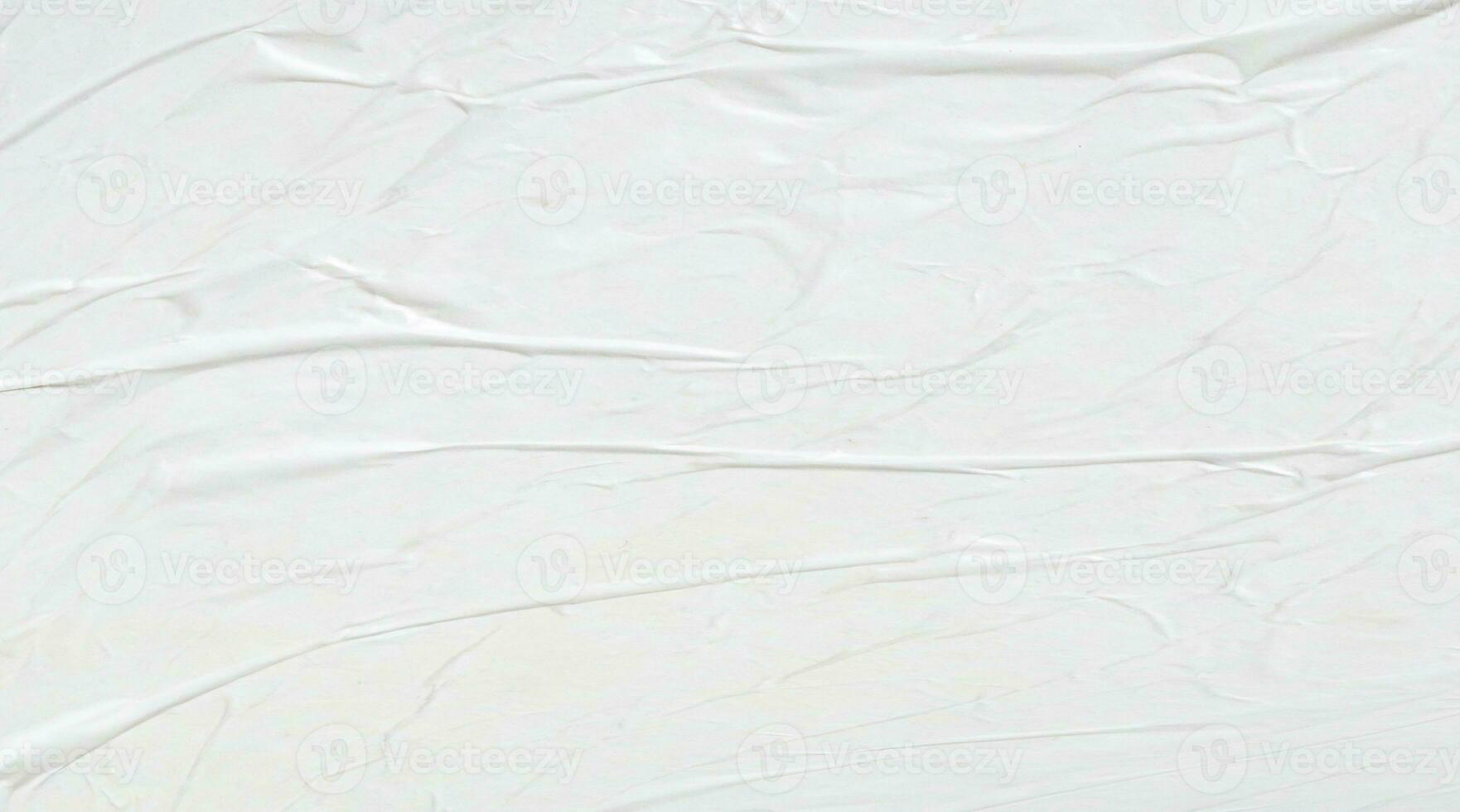 White blank crumpled and creased paper poster texture background photo