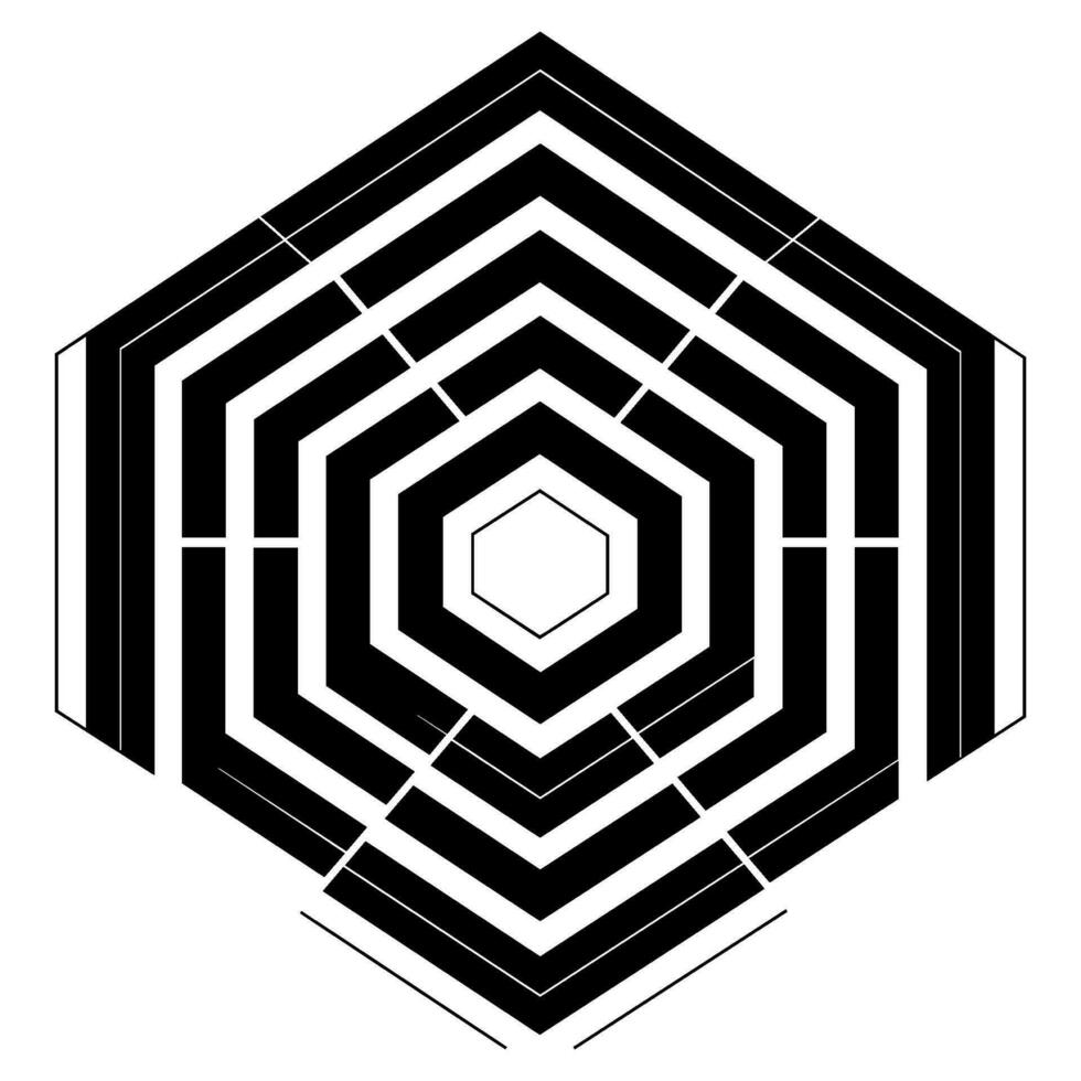 Geometric illusion abstract graphic design vector