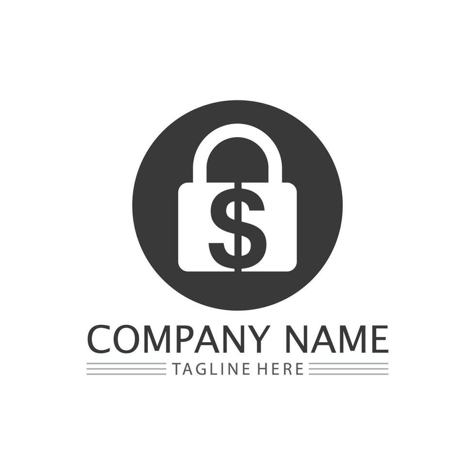 key and lock icon padlock logo and symbol vector design