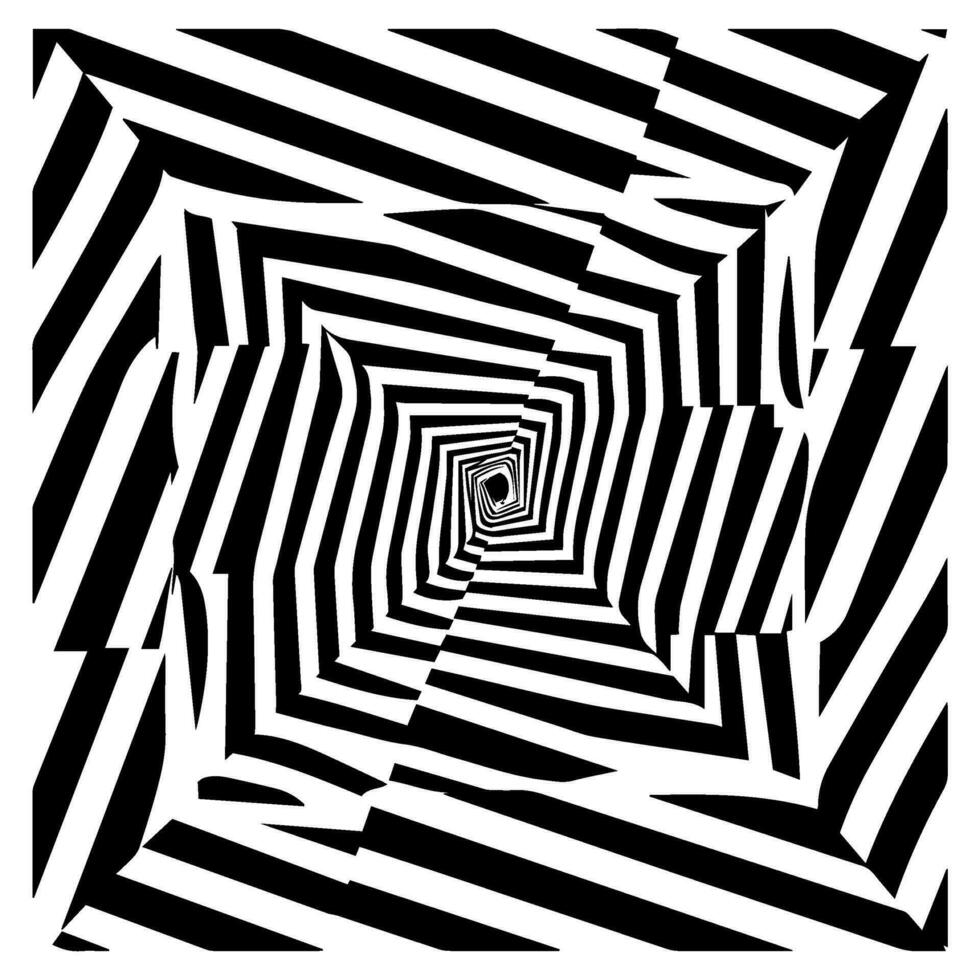 optical illusion, black and white spiral, abstract vector icon