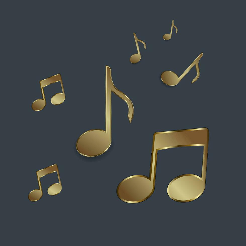 Set of Luxury music icon on thecenter of circle, symbol, element concept of entertaiment vector template