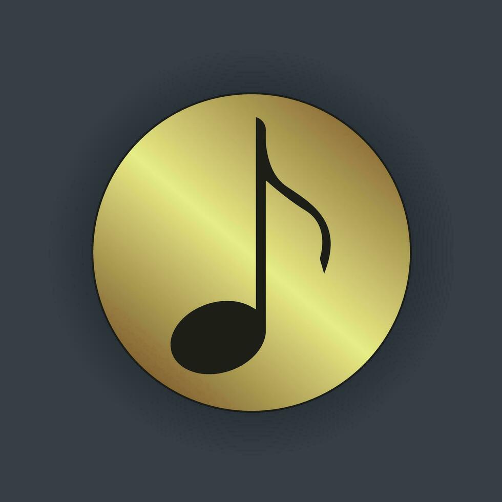 Luxury music icon on thecenter of circle, symbol, element concept of entertaiment vector template