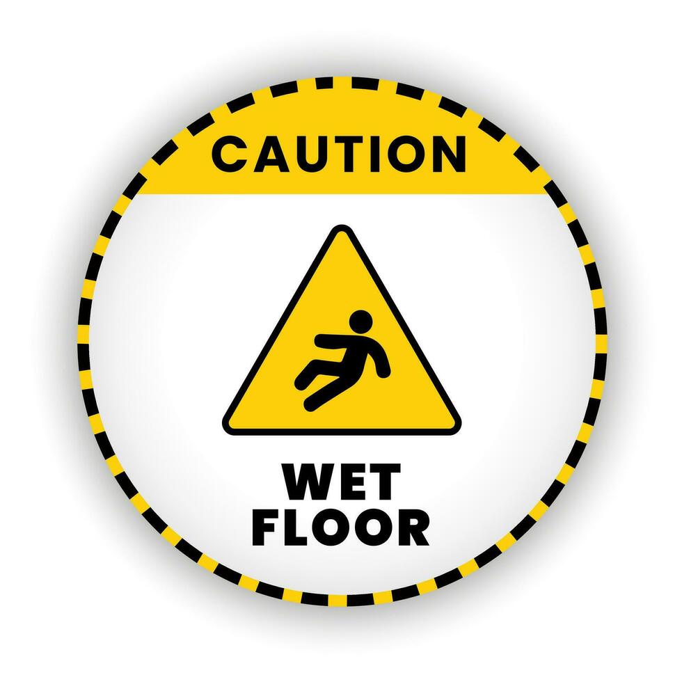 Caution wet floor banner vector,illustration deign. Sign of warning wet floor be carefully. vector