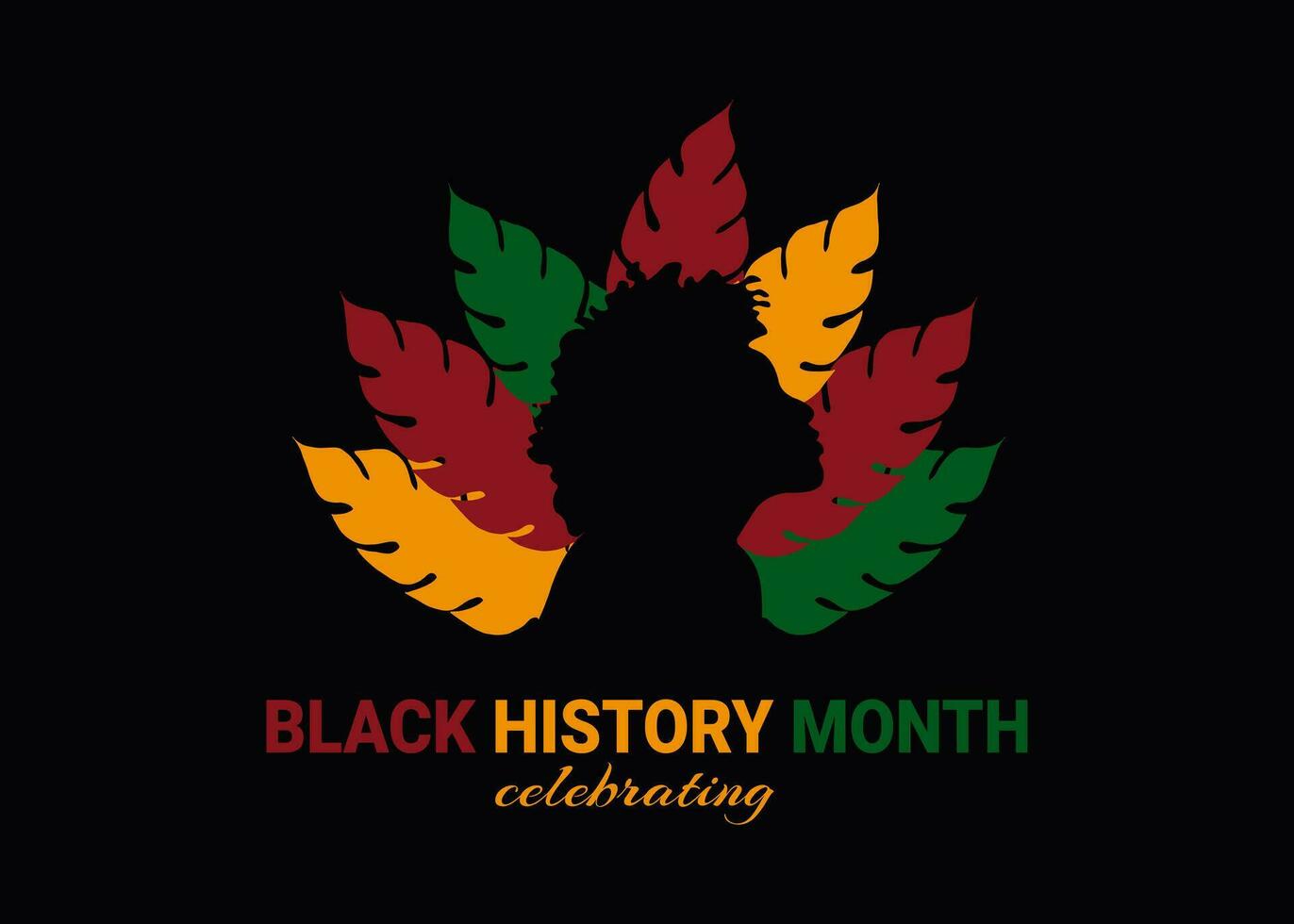 Black History Month and African American History. Celebrated annual in October in Great Britain, in February in United States and Canada. Vector illustration poster, card, banner, background.