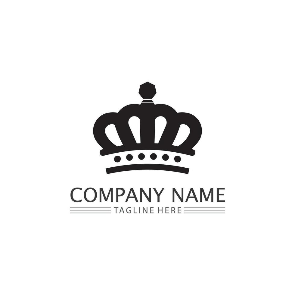 logotipo de la corona logotipo del rey logotipo de la reina, princesa, plantilla vector icono ilustración diseño imperial, real y exitoso logotipo empresarial