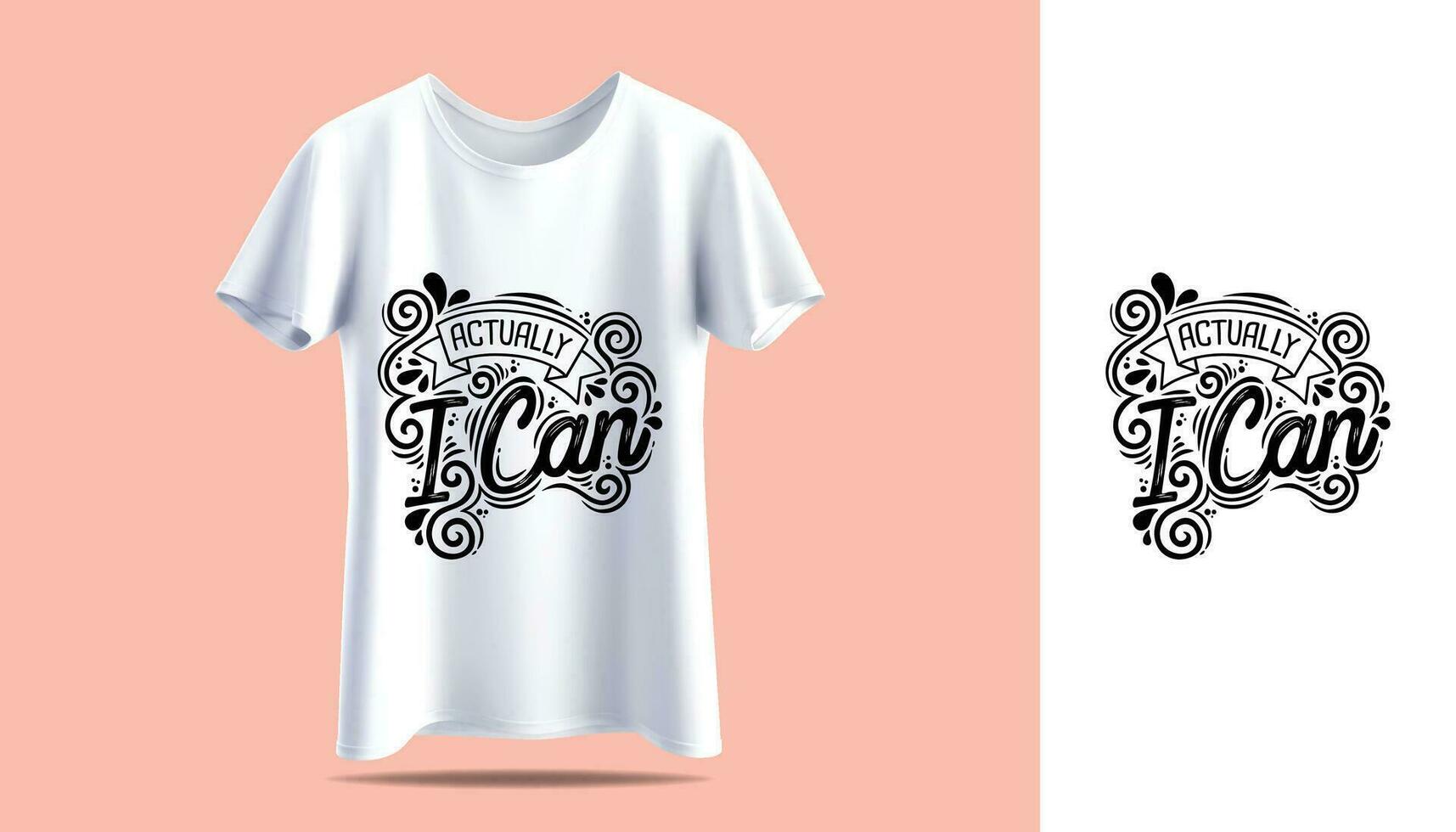 New Typography quotes t-shirt print vector with a white mockup