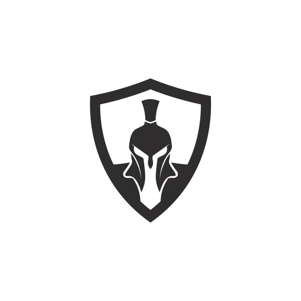 Spartan helmet logo template vector