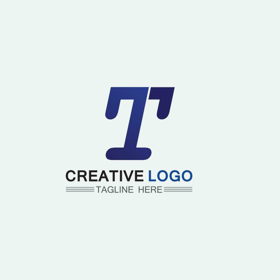 T letter, T logo vector font alphabet design and icon T