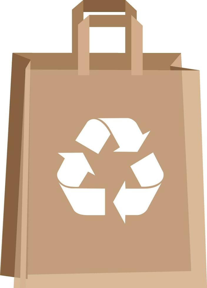 papel compras bolso para tienda de comestibles compras, reciclaje y sustentabilidad concepto vector