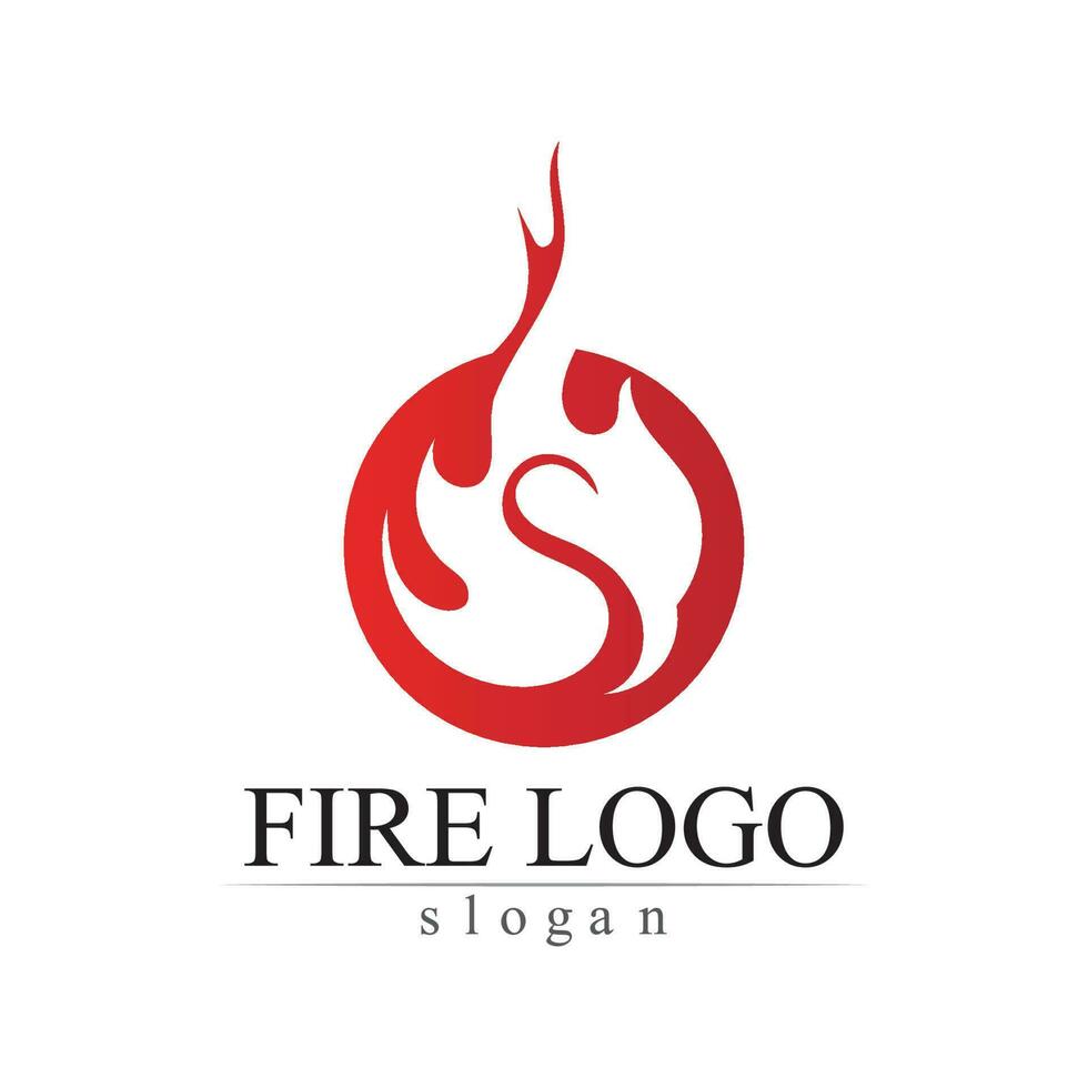 Fire flame nature logo and symbols icons template vector