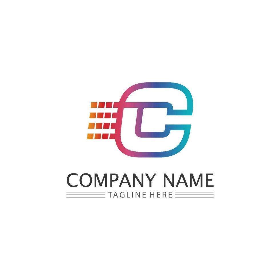 C logo for Vitamin and font C letter Identity and design business vector