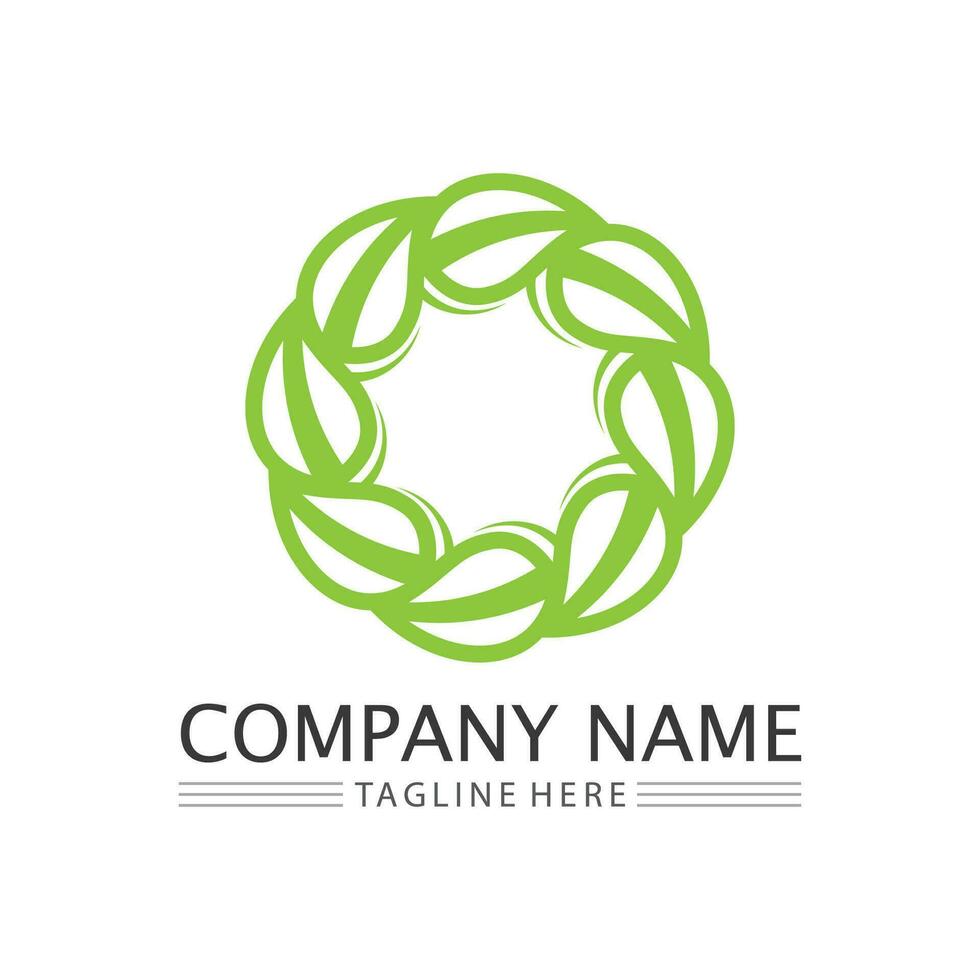 leaf logo design vector for nature symbol template editable,Green leaf logo ecology nature element vector icon.