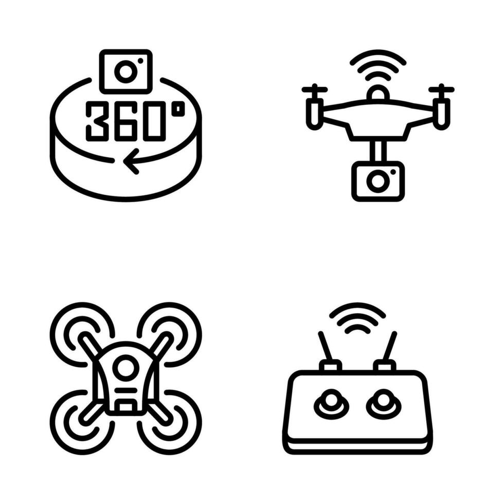 drone line icons vector