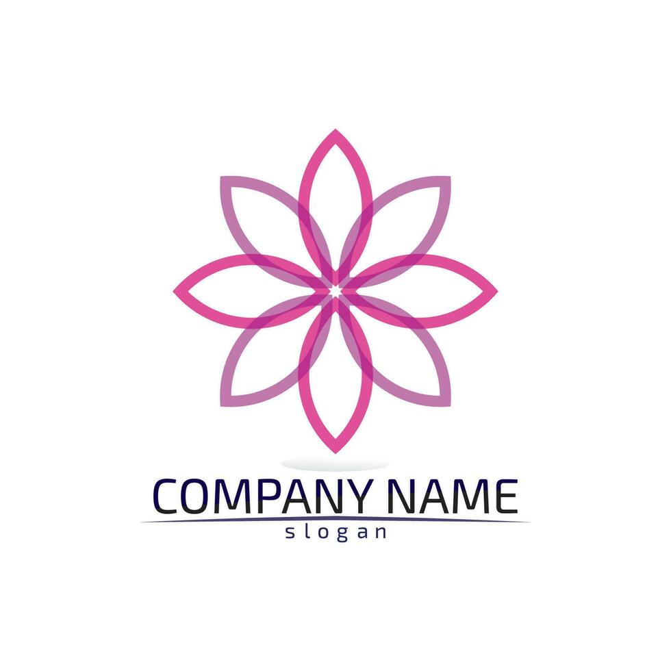 Vector  Lotus Flower Sign for Wellness, Spa and Yoga. Vector Illustration