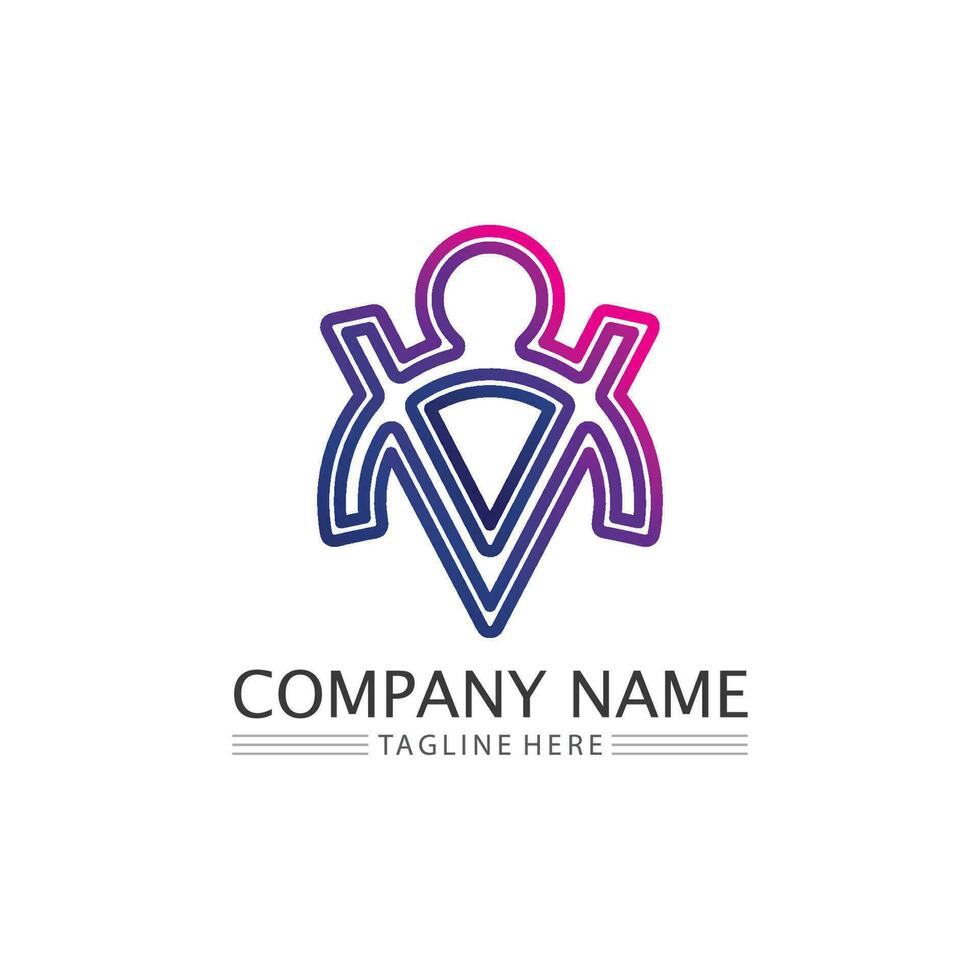 people Community,care group network and social icon design template vector
