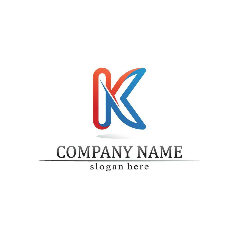 K logo design K letter font Concept Business logo vector and design initial company