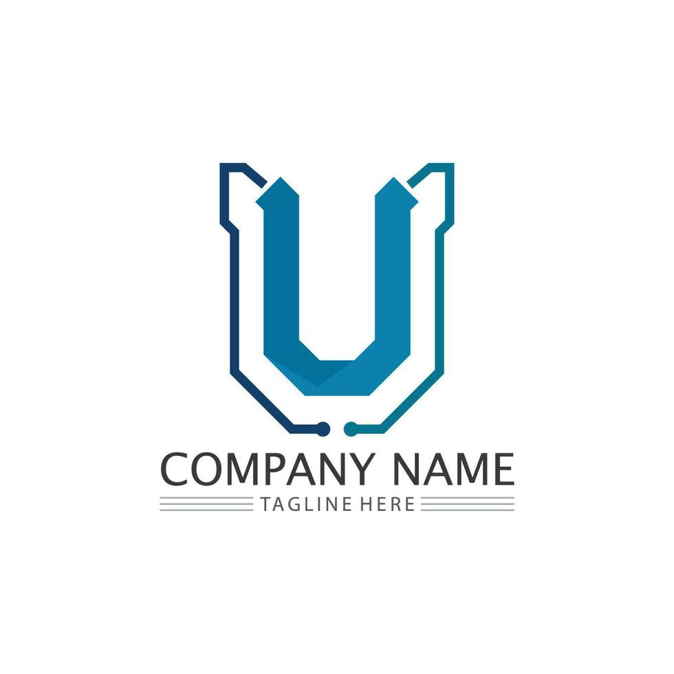 Initial letter U logo business and design icon vector