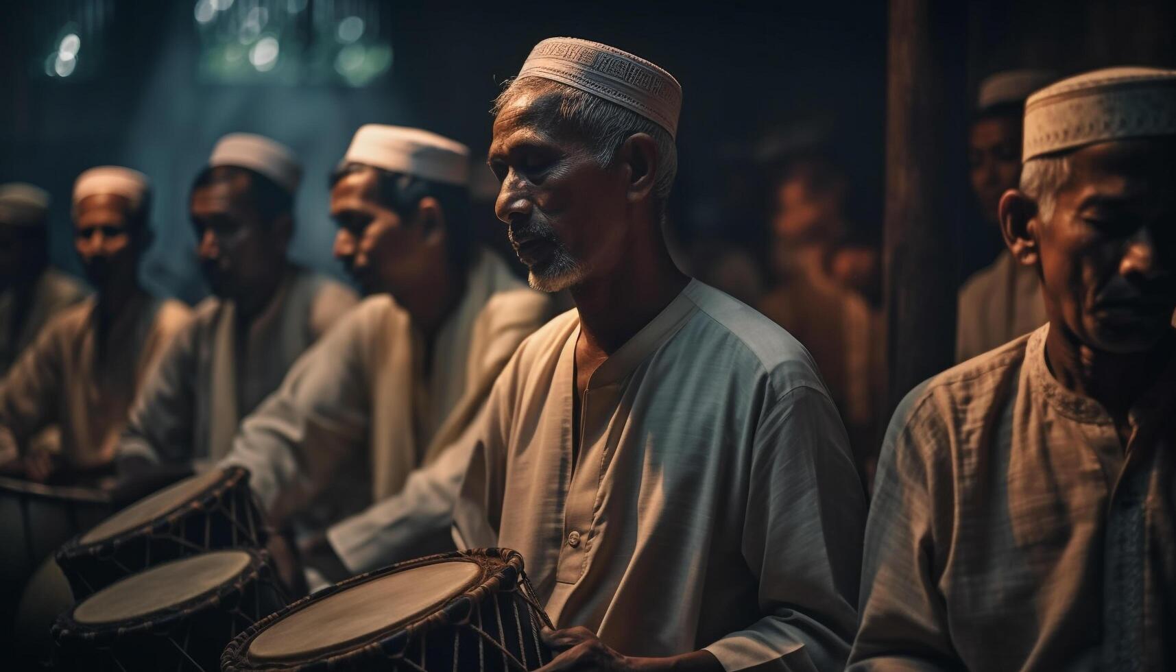 africano intérpretes hábilmente jugando música juntos adentro generado por ai foto