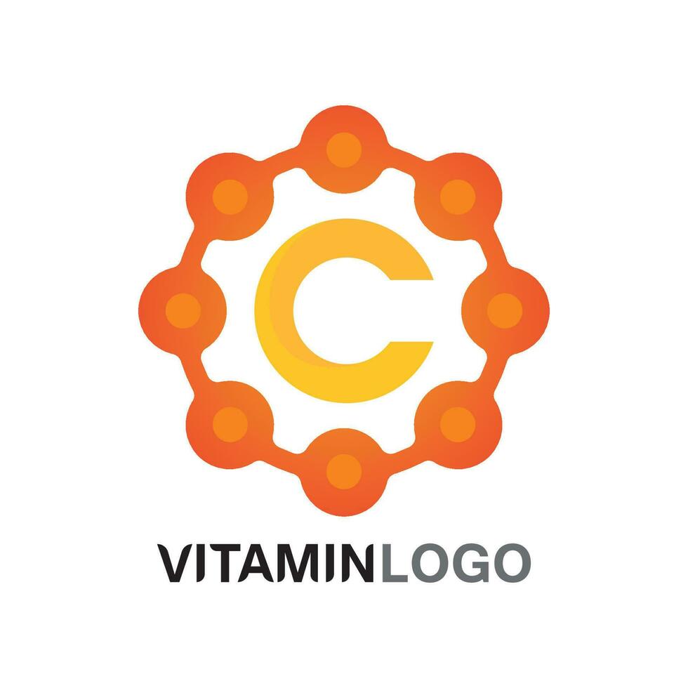 vitamin c logo vector design vector icon health nutrition