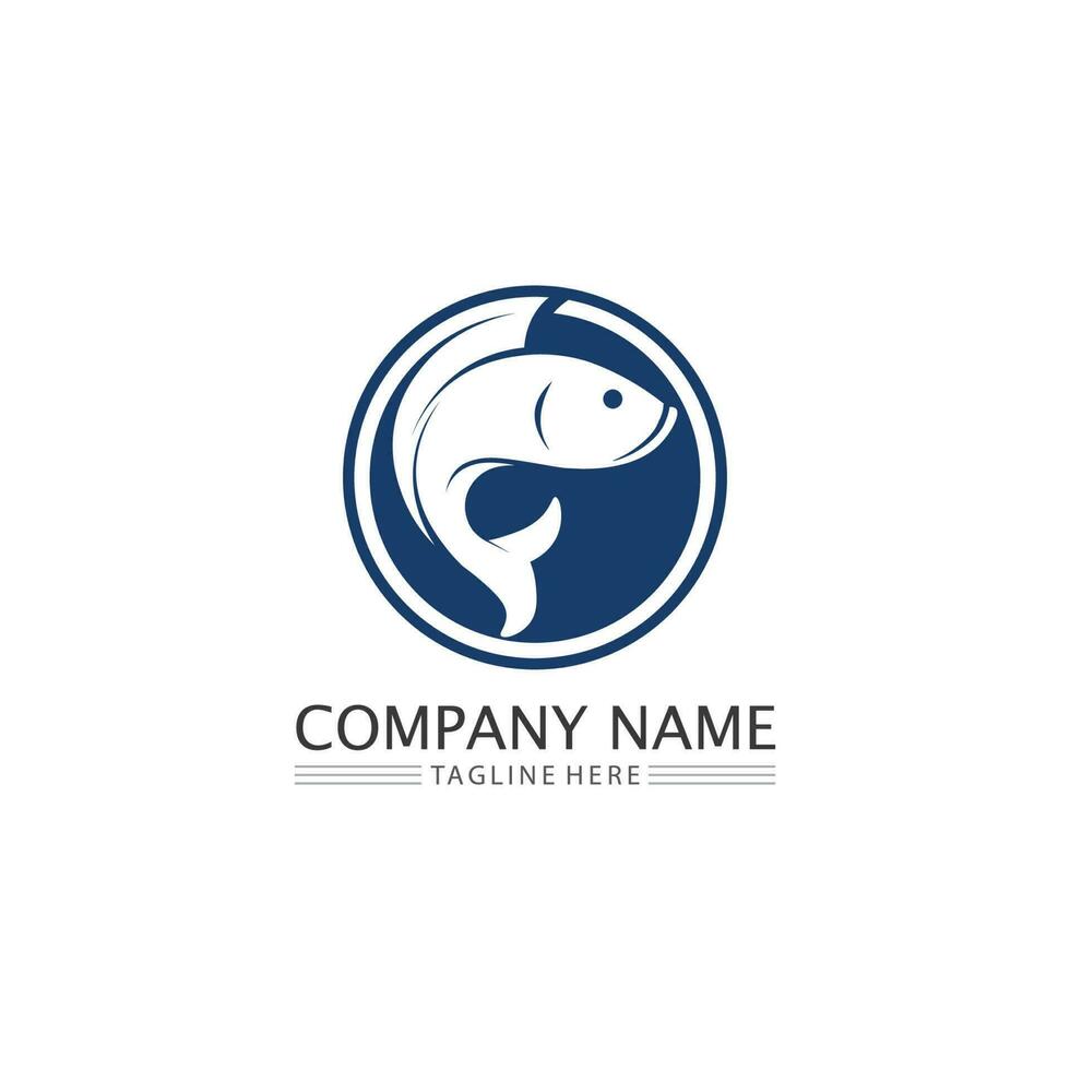 Fish logo template vector