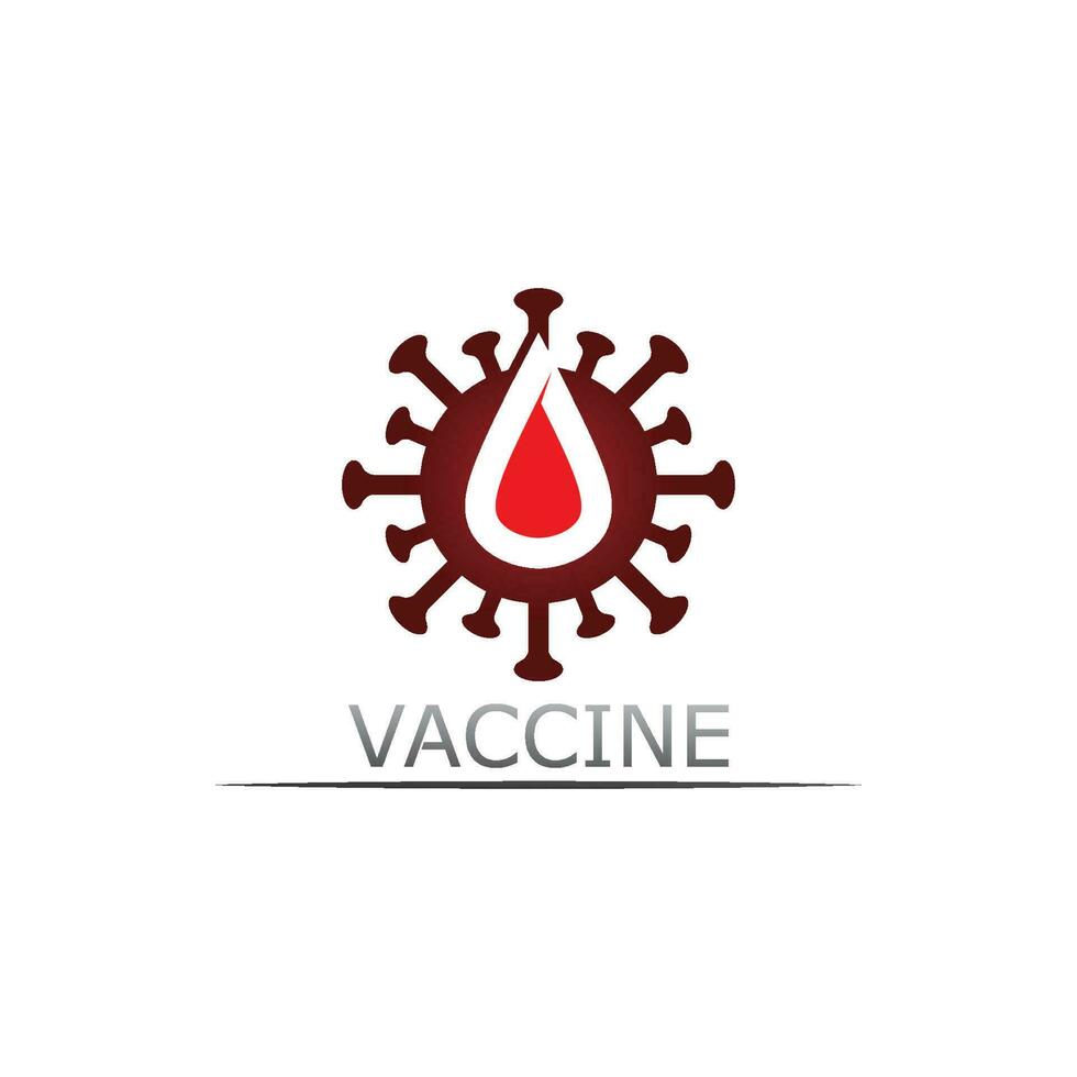 Vaccin logo medical vector antibiotic vaccination virus vaccine, design and illustration for health care