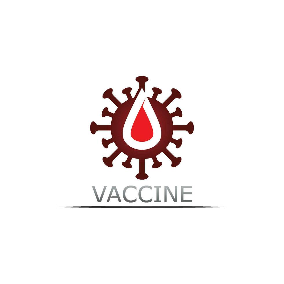 Vaccin logo medical vector antibiotic vaccination virus vaccine, design and illustration for health care