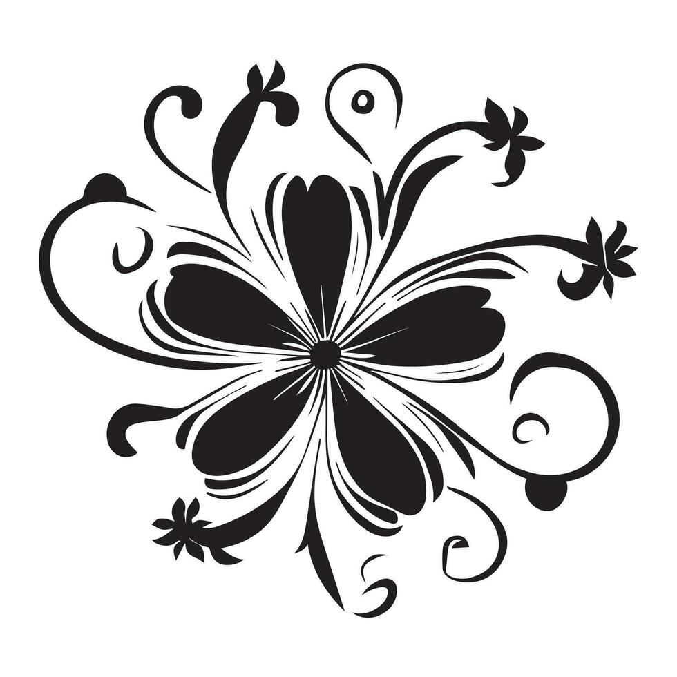 floral flor diseño vector ilustración negro color