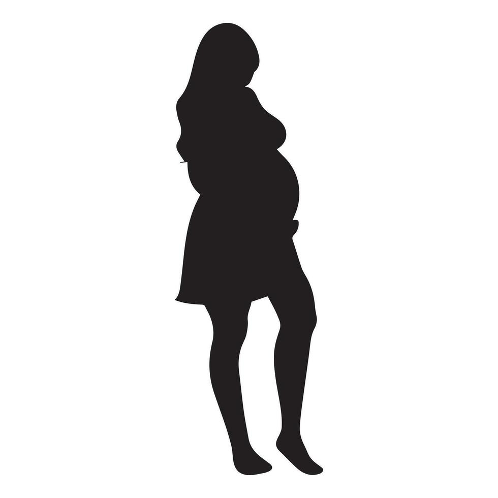 A Pregnancy Women Vector silhouette