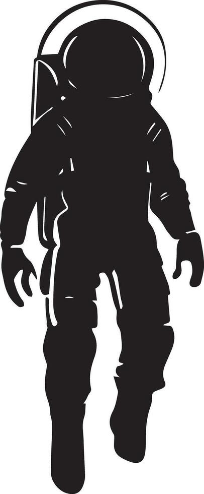 Astronaut Vector Silhouette Black Color Illustration