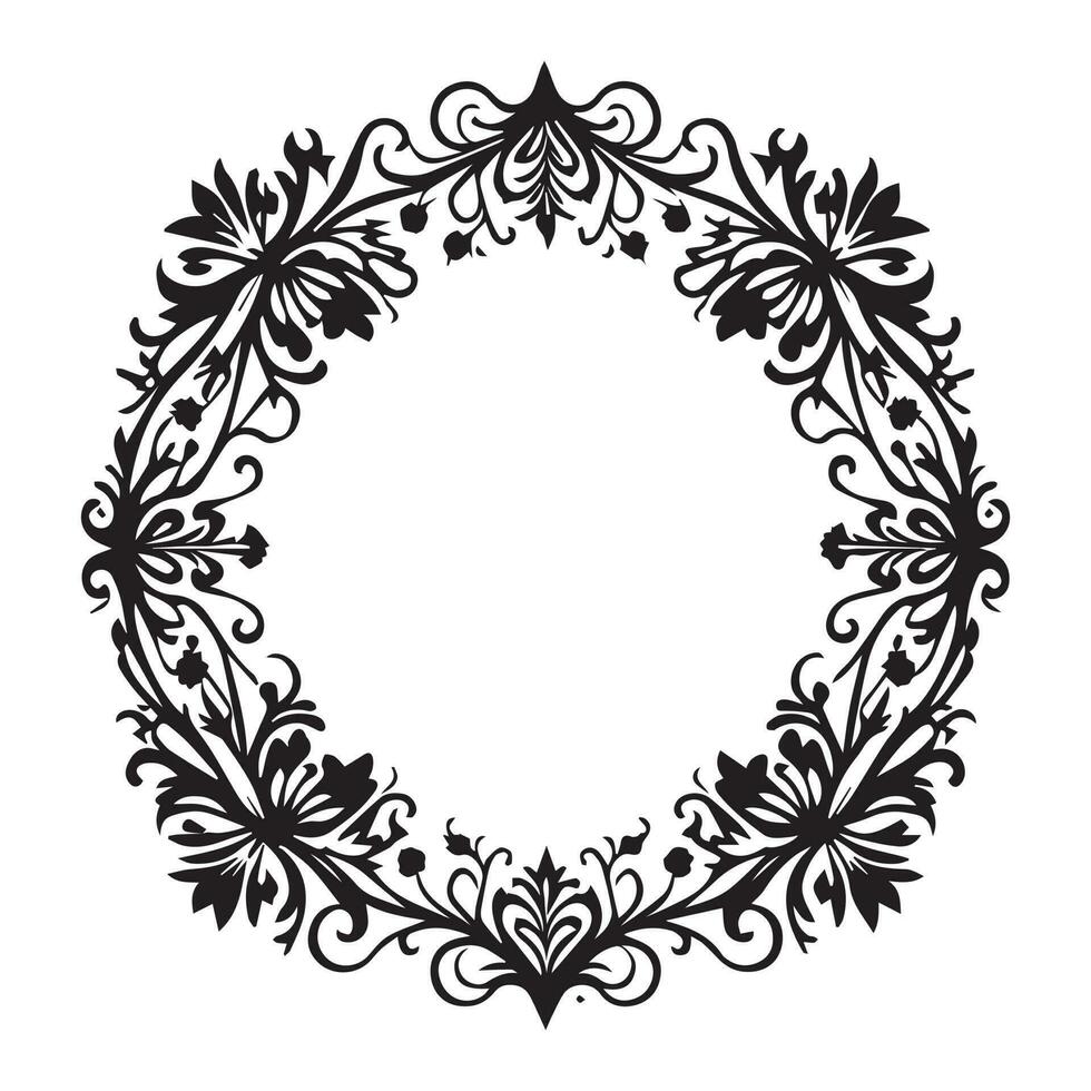 Floral Ornament vector silhouette, Set of floral design elements. Vector