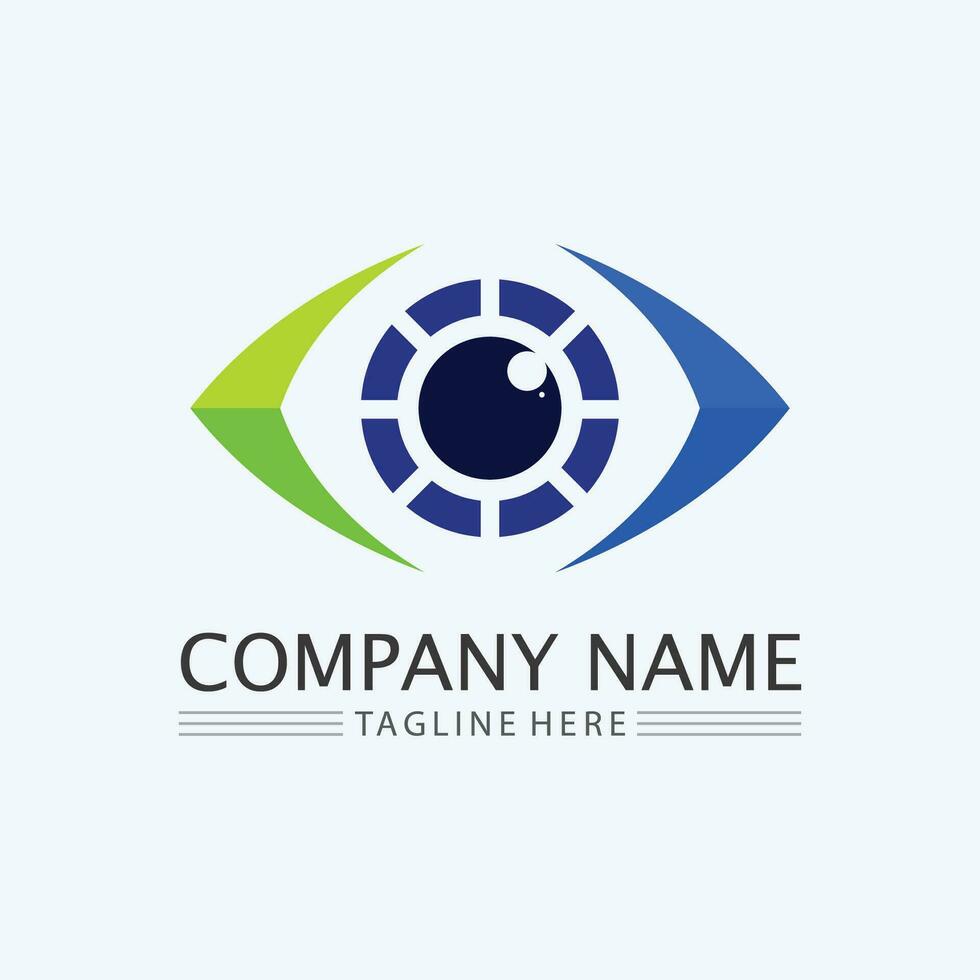 Eye and vision design Care vector logo icon