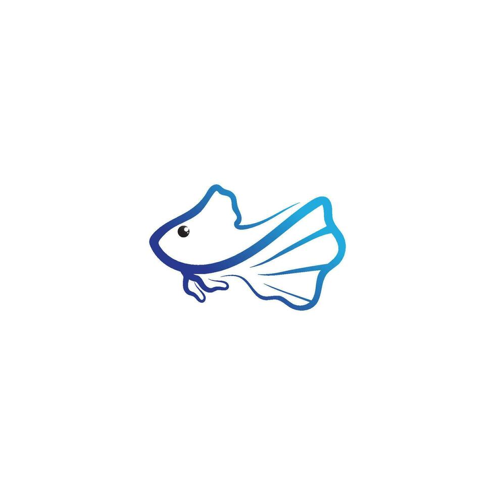 Fish animal aquatic logo beta fish design vector and illustration